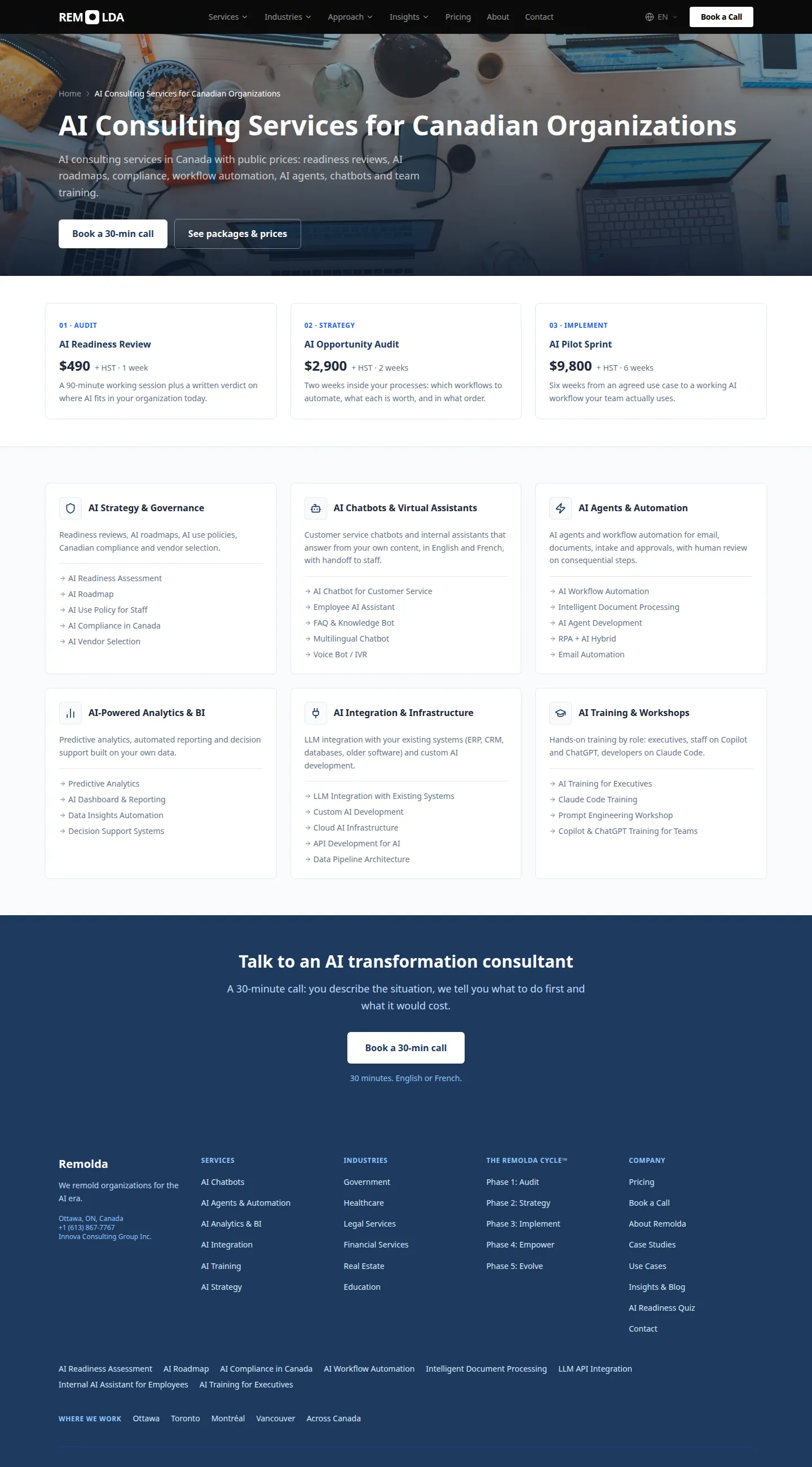 Remolda — AI consulting website in Ottawa — project screenshot 2